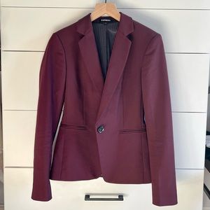 Express Notch Collar One Button Blazer size 0 Burgundy